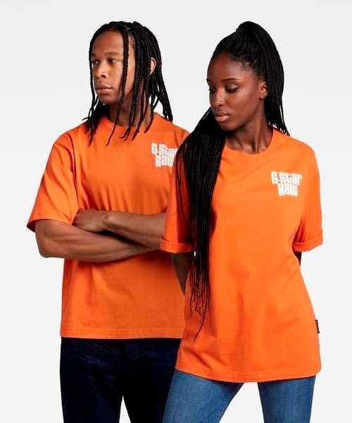 G-STAR(ジースター)の「UNISEX RADIO CHEST BOXY T-SHIRT/ビッグシルエット/オーバーサイズ(Tシャツ/カットソー・メンズ・オレンジ・X-LARGE/LARGE/MEDIUM/SMALL/X-SMALL)」の1枚目の写真