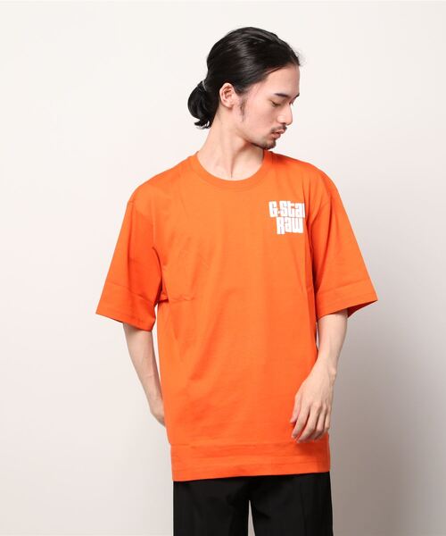 G-STAR(ジースター)の「UNISEX RADIO CHEST BOXY T-SHIRT/ビッグシルエット/オーバーサイズ(Tシャツ/カットソー・メンズ・オレンジ・X-LARGE/LARGE/MEDIUM/SMALL/X-SMALL)」の2枚目の写真
