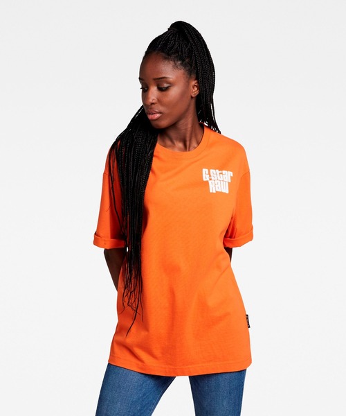 G-STAR(ジースター)の「UNISEX RADIO CHEST BOXY T-SHIRT/ビッグシルエット/オーバーサイズ(Tシャツ/カットソー・メンズ・オレンジ・X-LARGE/LARGE/MEDIUM/SMALL/X-SMALL)」の3枚目の写真
