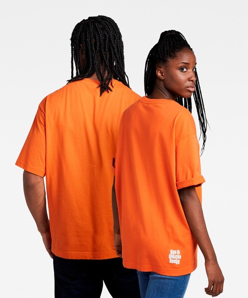 G-STAR(ジースター)の「UNISEX RADIO CHEST BOXY T-SHIRT/ビッグシルエット/オーバーサイズ(Tシャツ/カットソー・メンズ・オレンジ・X-LARGE/LARGE/MEDIUM/SMALL/X-SMALL)」の6枚目の写真