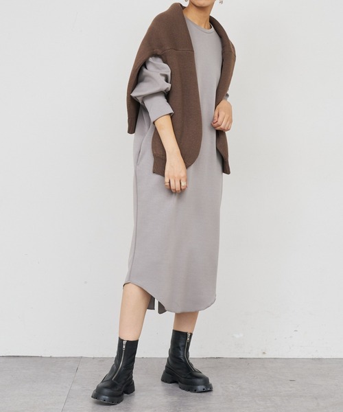 BONbazaar（ボンバザール）の「ボンディングワンピース（ワンピース・レディース・ブラック/ブルー/グレイッシュベージュ・FREE）」の7枚目の写真