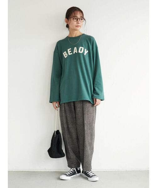 SEVENDAYS=SUNDAY（セブンデイズサンデイ）の「裏毛チェーン刺繍ロンTEE　＊（スウェット・レディース・ブラック/ベージュ/レッド/オフホワイト/アイボリー/カーキ・M/L）」の15枚目の写真