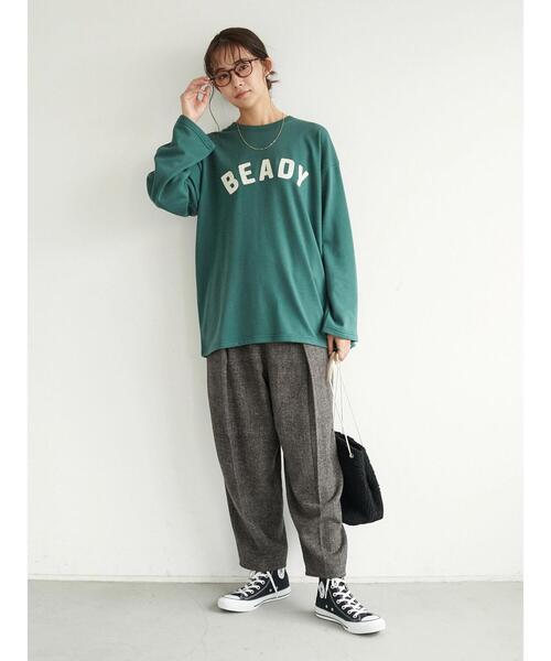 SEVENDAYS=SUNDAY（セブンデイズサンデイ）の「裏毛チェーン刺繍ロンTEE　＊（スウェット・レディース・ブラック/ベージュ/レッド/オフホワイト/アイボリー/カーキ・M/L）」の16枚目の写真