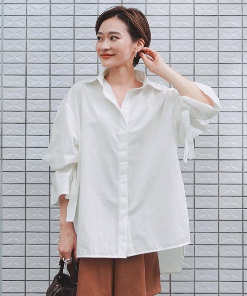 KOBE LETTUCE（コウベレタス）の「キャンディースリーブビッグシルエットシャツ（シャツ/ブラウス・レディース・ブラック/ベージュ/オフホワイト/サックスブルー・FREE）」の14枚目の写真