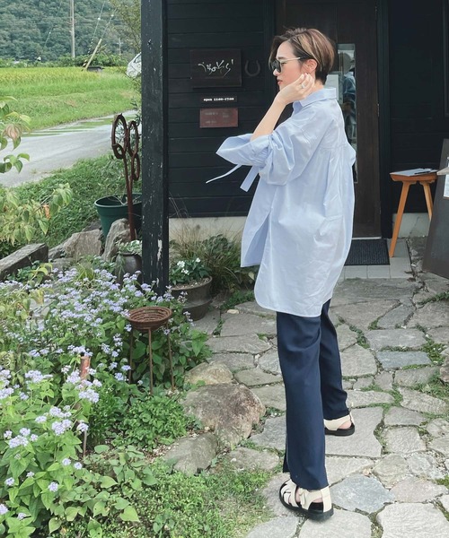 KOBE LETTUCE（コウベレタス）の「キャンディースリーブビッグシルエットシャツ（シャツ/ブラウス・レディース・ブラック/ベージュ/オフホワイト/サックスブルー・FREE）」の8枚目の写真