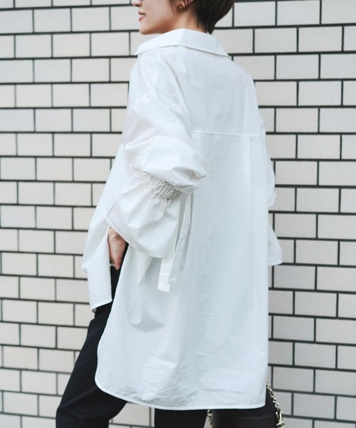 KOBE LETTUCE（コウベレタス）の「キャンディースリーブビッグシルエットシャツ（シャツ/ブラウス・レディース・ブラック/ベージュ/オフホワイト/サックスブルー・FREE）」の12枚目の写真