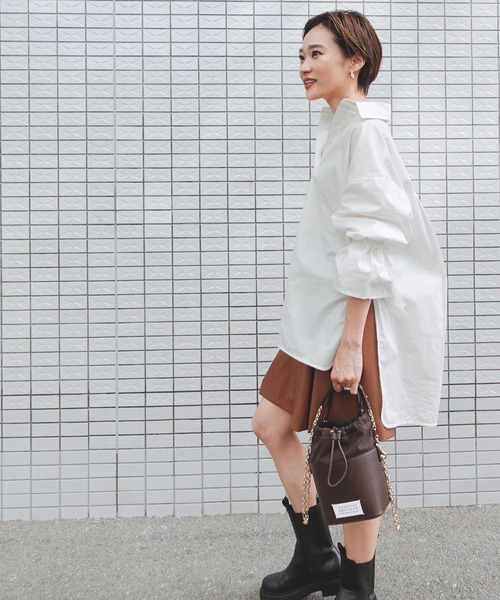 KOBE LETTUCE（コウベレタス）の「キャンディースリーブビッグシルエットシャツ（シャツ/ブラウス・レディース・ブラック/ベージュ/オフホワイト/サックスブルー・FREE）」の9枚目の写真