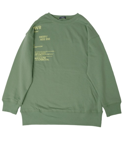 GLAZOS（グラソス）の「裏毛・ドロップショルダーアソートプリントトレーナー（スウェット・キッズ・オフホワイト/ライトグリーン/ブラック/ネイビー/グレー/グリーン/ベージュ/マスタード/ブラウン/サックスブルー・160cm/170cm/150cm/130cm/140cm）」の7枚目の写真