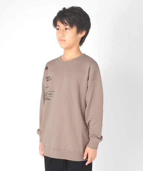 GLAZOS（グラソス）の「裏毛・ドロップショルダーアソートプリントトレーナー（スウェット・キッズ・オフホワイト/ライトグリーン/ブラック/ネイビー/グレー/グリーン/ベージュ/マスタード/ブラウン/サックスブルー・160cm/170cm/150cm/130cm/140cm）」の21枚目の写真