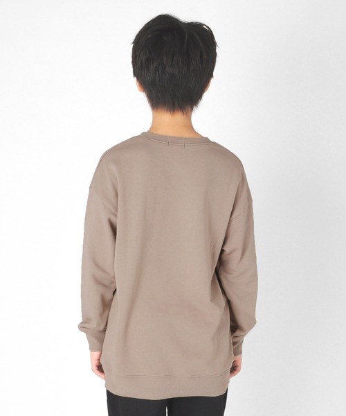 GLAZOS（グラソス）の「裏毛・ドロップショルダーアソートプリントトレーナー（スウェット・キッズ・オフホワイト/ライトグリーン/ブラック/ネイビー/グレー/グリーン/ベージュ/マスタード/ブラウン/サックスブルー・160cm/170cm/150cm/130cm/140cm）」の22枚目の写真