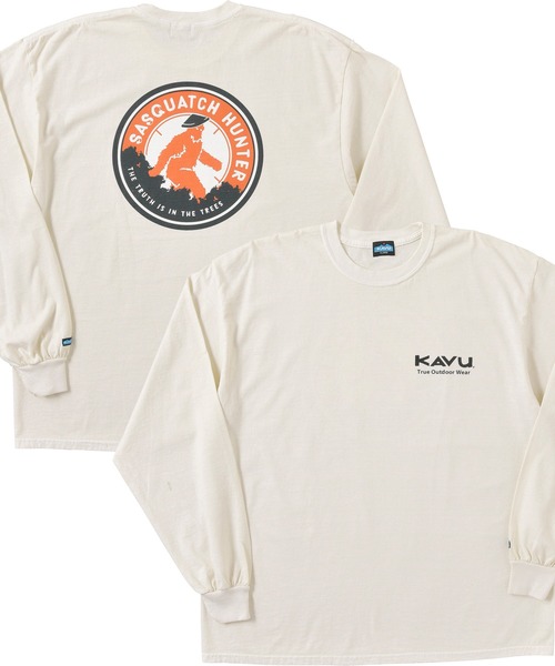 KAVU(カブー)の「KAVU/カブー SASQUATCH HUNTER L/S TEE/サスクワッチハンターティー(Tシャツ/カットソー・メンズ・レッド/アイボリー/グレー/ネイビー/イエロー・X-LARGE/MEDIUM/LARGE)」の2枚目の写真
