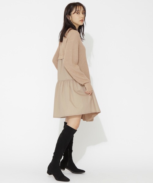 セール 畦ニット バックティアードワンピース ワンピース Natural Beauty Basic ナチュラルビューティーベーシック のファッション通販 Zozotown