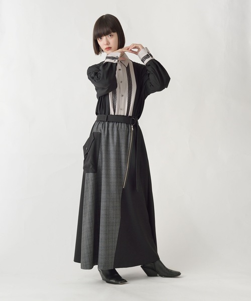 La SRIC（ラスリック）の「La SRIC / アシメチェックフレアSK（スカート・レディース・ブラック/グレー・38）」の18枚目の写真