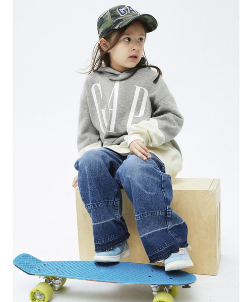 GAP(ギャップ)の「カラーブロック GAPロゴ パーカー (キッズ)(パーカー・キッズ・グレー/ブルー・XS/S/M/L/XL/XXL)」の12枚目の写真