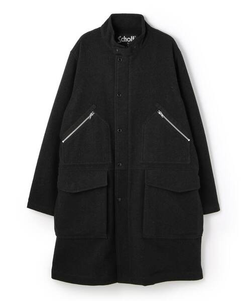 schott（ショット）の「Schott/ショット/WOOL MILITARY COAT/ウールミリタリーコート（ステンカラーコート・メンズ・ブラック/オリーブ・MEDIUM/LARGE/X-LARGE/FREE）」の3枚目の写真