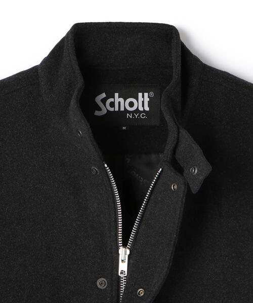 schott（ショット）の「Schott/ショット/WOOL MILITARY COAT/ウールミリタリーコート（ステンカラーコート・メンズ・ブラック/オリーブ・MEDIUM/LARGE/X-LARGE/FREE）」の5枚目の写真