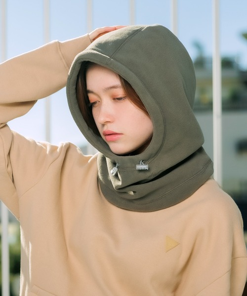 WILD THINGS(ワイルドシングス)の「WILDTHINGS / ワイルドシングス POLARTEC WIND NECK HOODY ポーラテックネックフーディー フリース(ネックウォーマー/スヌード・メンズ・ブラック/グレー/オリーブドラブ・FREE)」の3枚目の写真