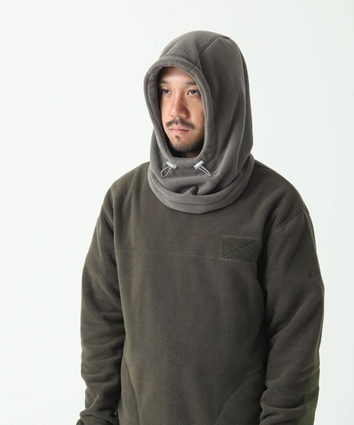 WILD THINGS(ワイルドシングス)の「WILDTHINGS / ワイルドシングス POLARTEC WIND NECK HOODY ポーラテックネックフーディー フリース(ネックウォーマー/スヌード・メンズ・ブラック/グレー/オリーブドラブ・FREE)」の15枚目の写真