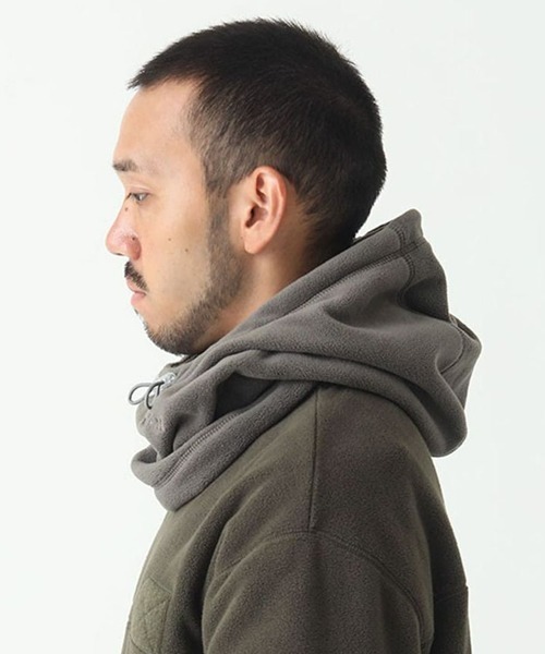 WILD THINGS(ワイルドシングス)の「WILDTHINGS / ワイルドシングス POLARTEC WIND NECK HOODY ポーラテックネックフーディー フリース(ネックウォーマー/スヌード・メンズ・ブラック/グレー/オリーブドラブ・FREE)」の13枚目の写真