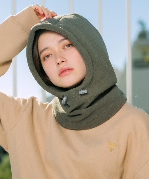 WILD THINGS(ワイルドシングス)の「WILDTHINGS / ワイルドシングス POLARTEC WIND NECK HOODY ポーラテックネックフーディー フリース(ネックウォーマー/スヌード・メンズ・ブラック/グレー/オリーブドラブ・FREE)」の11枚目の写真