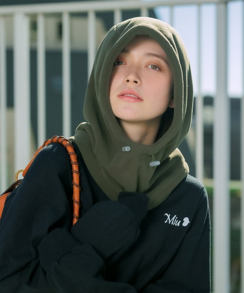 WILD THINGS(ワイルドシングス)の「WILDTHINGS / ワイルドシングス POLARTEC WIND NECK HOODY ポーラテックネックフーディー フリース(ネックウォーマー/スヌード・メンズ・ブラック/グレー/オリーブドラブ・FREE)」の12枚目の写真