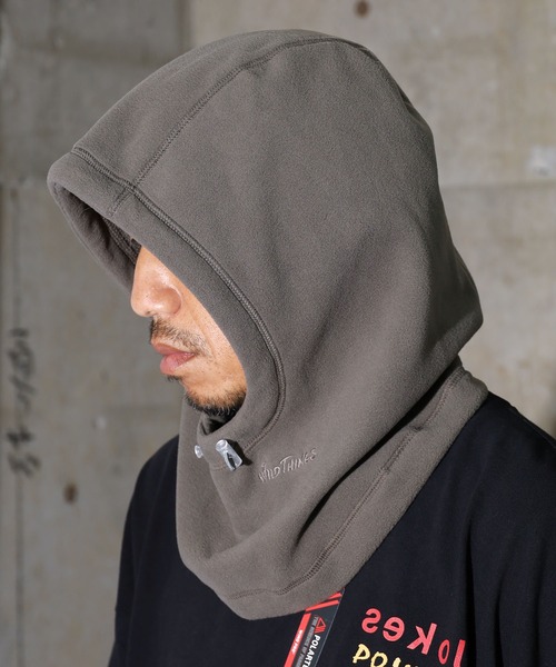 WILD THINGS(ワイルドシングス)の「WILDTHINGS / ワイルドシングス POLARTEC WIND NECK HOODY ポーラテックネックフーディー フリース(ネックウォーマー/スヌード・メンズ・ブラック/グレー/オリーブドラブ・FREE)」の21枚目の写真