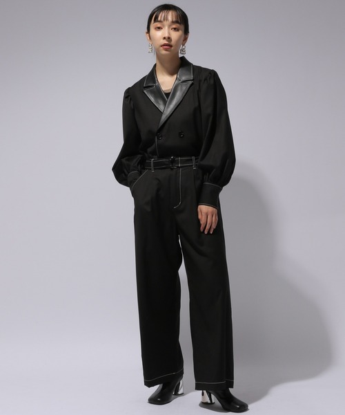 HARE（ハレ）の「【WEB限定】ハイショクステッチオールインワン(HARE)（つなぎ/オールインワン・レディース・ブラック/グリーン・FREE）」の13枚目の写真