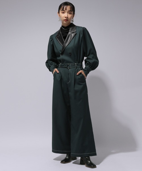 HARE（ハレ）の「【WEB限定】ハイショクステッチオールインワン(HARE)（つなぎ/オールインワン・レディース・ブラック/グリーン・FREE）」の11枚目の写真