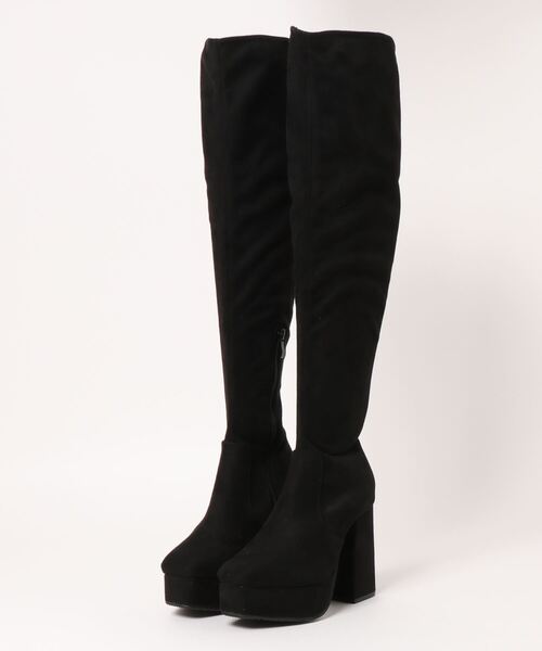 Mafmof（マフモフ）の「Mafmof(マフモフ) スクエアトゥハイヒールニーハイ ブーツ（ブーツ・レディース・ブラック系その他/ブラック・M/LL/L/S）」の11枚目の写真