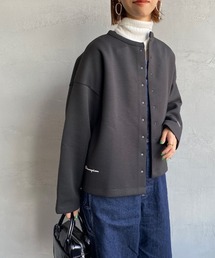 [Champion/チャンピオン] ダンボールニット スナップボタンノーカラーカーディガン