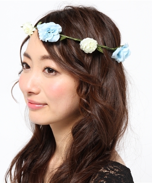 WEGO（ウィゴー）の「WEGO/フラワークラウン（ヘアバンド・レディース・サックスブルー/パープル/ピンク/オレンジ・FREE）」の5枚目の写真