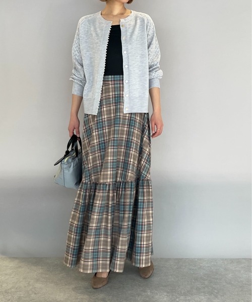 DIARIUM（ディアリウム）の「チェックティアードスカート（スカート・レディース・ベージュ/オレンジ・M）」の7枚目の写真