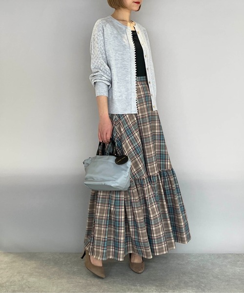 DIARIUM（ディアリウム）の「チェックティアードスカート（スカート・レディース・ベージュ/オレンジ・M）」の8枚目の写真