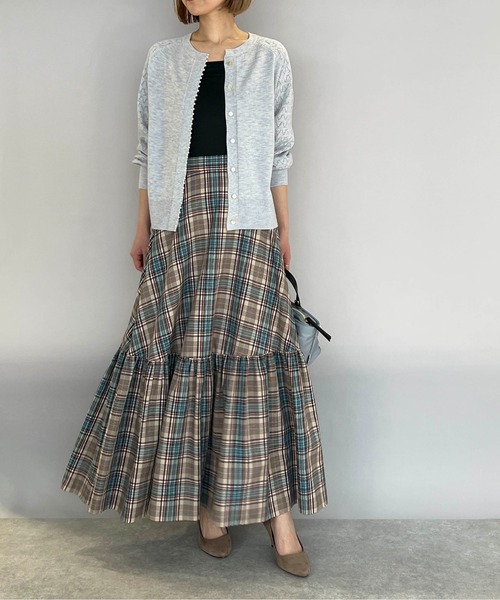 DIARIUM（ディアリウム）の「チェックティアードスカート（スカート・レディース・ベージュ/オレンジ・M）」の10枚目の写真