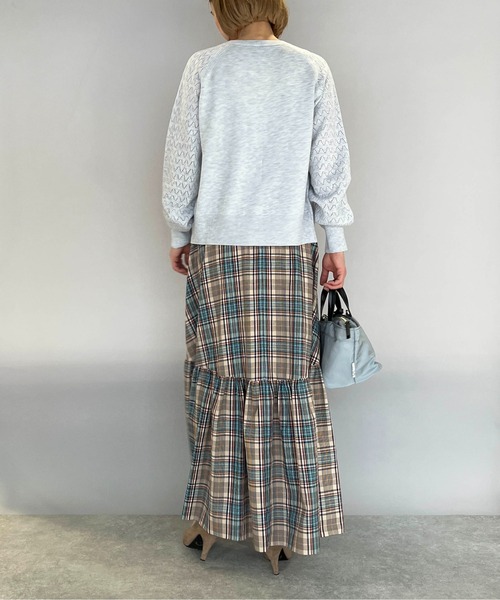 DIARIUM（ディアリウム）の「チェックティアードスカート（スカート・レディース・ベージュ/オレンジ・M）」の9枚目の写真