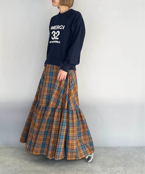 DIARIUM（ディアリウム）の「チェックティアードスカート（スカート・レディース・ベージュ/オレンジ・M）」の20枚目の写真