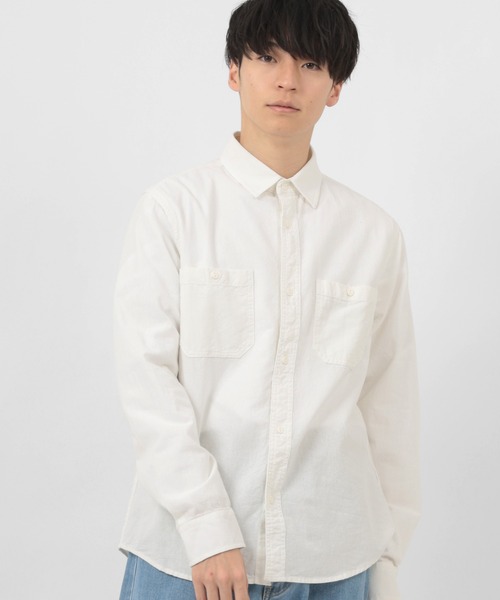 make a ray!(メイク ア レイ!)の「ダンガリー ベーシック ワークシャツ/レギュラーカラー 長袖シャツ(シャツ/ブラウス・メンズ・ホワイト/ネイビー/ブルー・M/L/XL)」の14枚目の写真