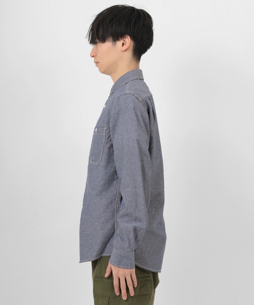 make a ray!(メイク ア レイ!)の「ダンガリー ベーシック ワークシャツ/レギュラーカラー 長袖シャツ(シャツ/ブラウス・メンズ・ホワイト/ネイビー/ブルー・M/L/XL)」の11枚目の写真