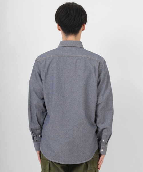 make a ray!(メイク ア レイ!)の「ダンガリー ベーシック ワークシャツ/レギュラーカラー 長袖シャツ(シャツ/ブラウス・メンズ・ホワイト/ネイビー/ブルー・M/L/XL)」の4枚目の写真