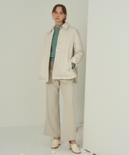 PUBLIC TOKYO(パブリックトウキョウ)の「パデッドキルトショートコート(ダウンジャケット/コート・レディース・ブラック/ベージュ・FREE)」の12枚目の写真