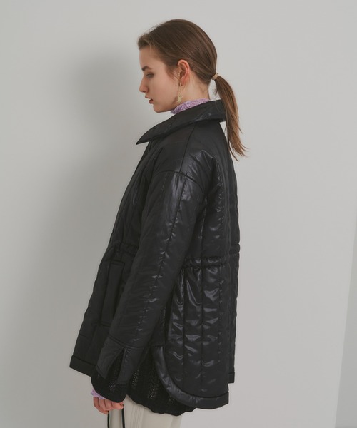 PUBLIC TOKYO(パブリックトウキョウ)の「パデッドキルトショートコート(ダウンジャケット/コート・レディース・ブラック/ベージュ・FREE)」の21枚目の写真