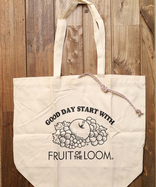 FRUIT OF THE LOOM（フルーツオブザルーム）の「【78】【FRUIT OF THE LOOM】BRAIDED CORD TOTE BAG（トートバッグ・レディース・ライトブルー/オフホワイト/ピンク/イエロー/オレンジ/ライトグリーン/ライトパープル・FREE）」の2枚目の写真