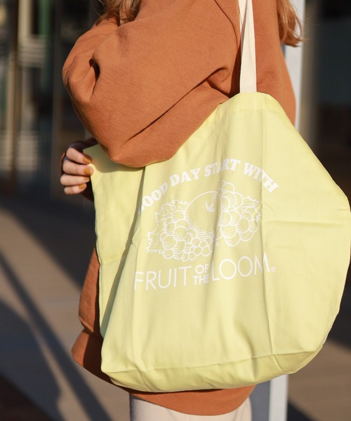 FRUIT OF THE LOOM（フルーツオブザルーム）の「【78】【FRUIT OF THE LOOM】BRAIDED CORD TOTE BAG（トートバッグ・レディース・ライトブルー/オフホワイト/ピンク/イエロー/オレンジ/ライトグリーン/ライトパープル・FREE）」の5枚目の写真