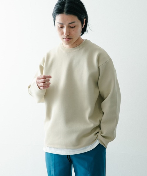 ITEMS URBANRESEARCH(アイテムズ アーバンリサーチ)の「ウォッシャブルエアリークルーニットアンサンブル(セットアイテム)(ニット/セーター・メンズ・グリーン/ブラック/ベージュ/ブルー・LARGE/MEDIUM)」の2枚目の写真