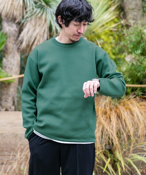 ITEMS URBANRESEARCH(アイテムズ アーバンリサーチ)の「ウォッシャブルエアリークルーニットアンサンブル(セットアイテム)(ニット/セーター・メンズ・グリーン/ブラック/ベージュ/ブルー・LARGE/MEDIUM)」の3枚目の写真