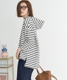 earth music&ecology | ボーダーフードプルオーバー*(パーカー)