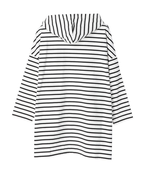 earth music&ecology(アースミュージックアンドエコロジー)の「ボーダーフードプルオーバー*(パーカー・レディース・ブラック/ライム/モカ・FREE)」の17枚目の写真