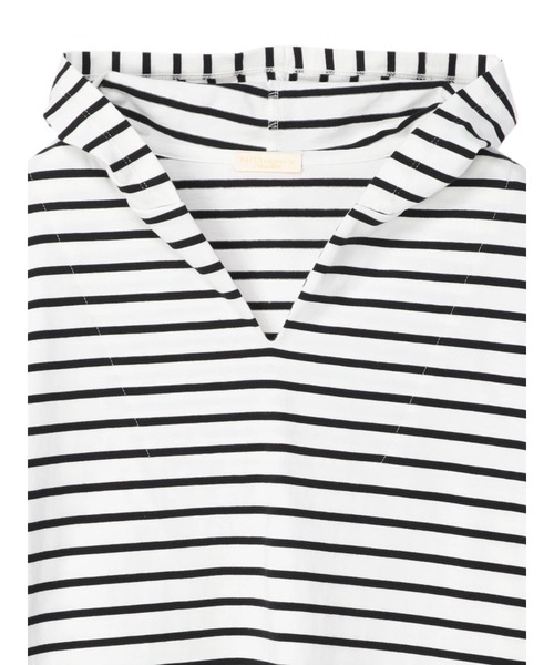 earth music&ecology(アースミュージックアンドエコロジー)の「ボーダーフードプルオーバー*(パーカー・レディース・ブラック/ライム/モカ・FREE)」の18枚目の写真