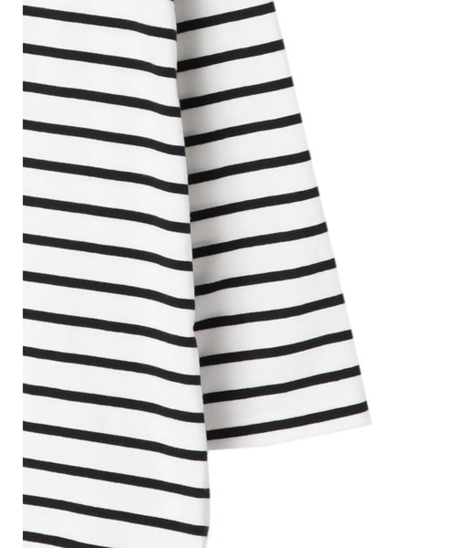 earth music&ecology(アースミュージックアンドエコロジー)の「ボーダーフードプルオーバー*(パーカー・レディース・ブラック/ライム/モカ・FREE)」の19枚目の写真