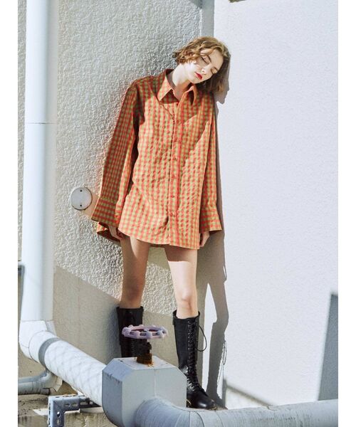 jouetie（ジュエティ）の「ワイドスリーブルーズシャツ（シャツ/ブラウス・レディース・オフホワイト/グリーン/その他1/その他2/ブルー/ピンク・MEDIUM）」の8枚目の写真